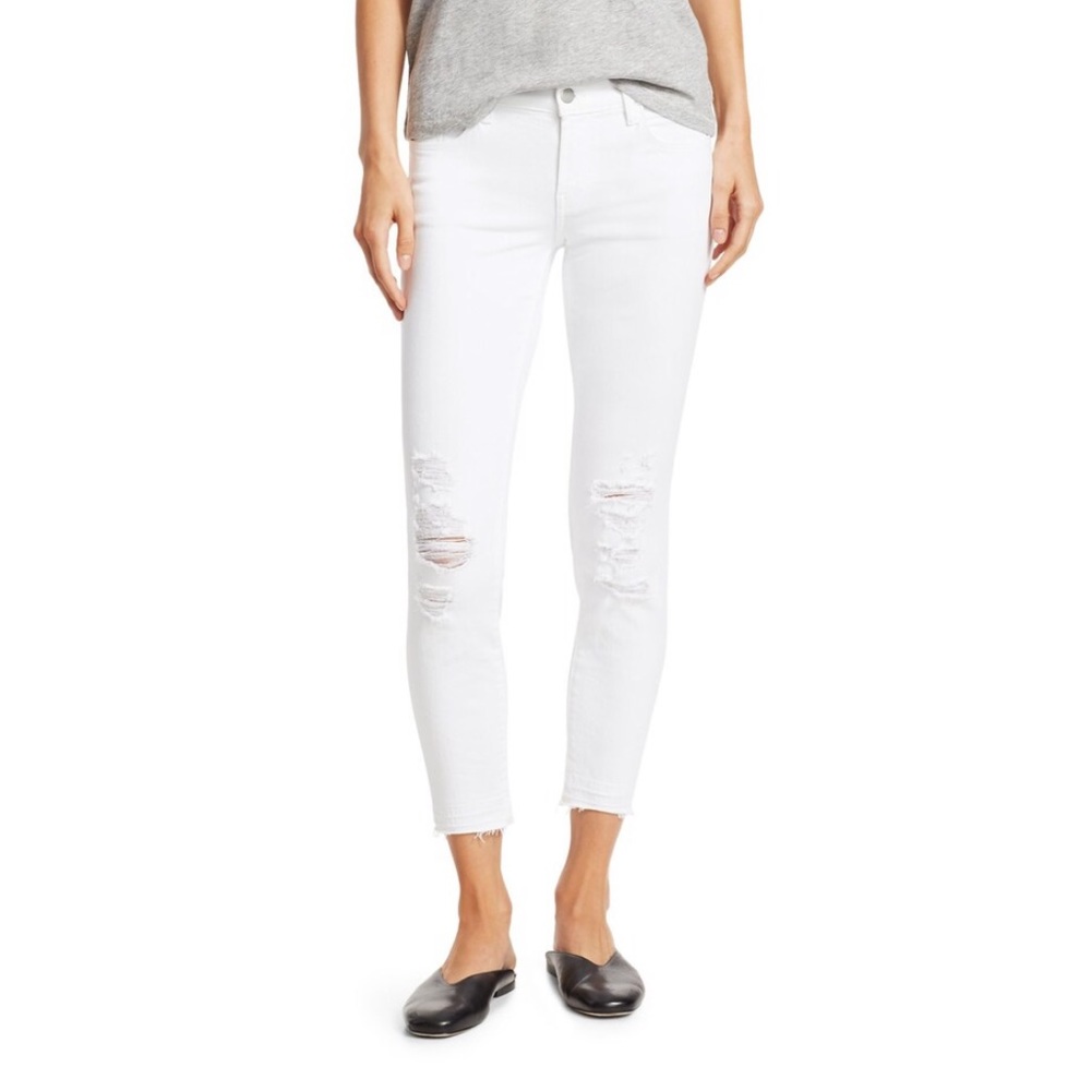 J brand white Skinny Cropped Jeans “Demented”
